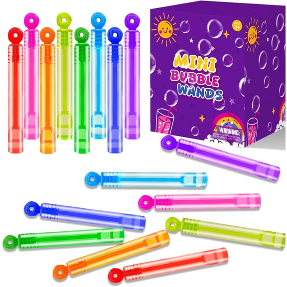 PrimeCook Shop Mini Small Bubbles Wands Toys Gifts Bulk 64 Pack-Bubble Party Favors Supplies, Bulk Non Candy Treats Goodie Prize for Graduation 250th Anniversary Parade Throws Giveaways Handout