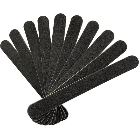 File 10 count Professional Double Sided 100/180 Grit  Files Emery Board Black Manicure Pedicure Tool and  Buffering Files