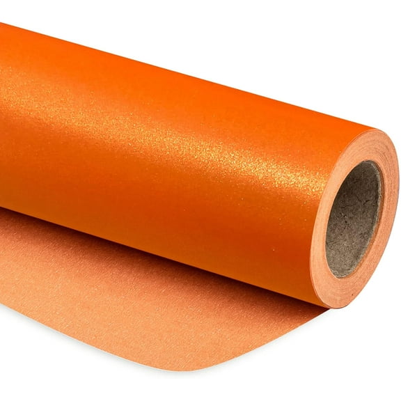PrimeCook Shop Orange Matte Wrapping Paper - Solid Color Pearly - luster Paper Perfect for Wedding, Christmas, Baby Shower -17 Inches X 32.8 Feet