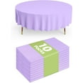 thumbnail image 1 of PrimeCook Shop Plastic Table Cloth Disposable 10 Pack, 84'' Round Table Cloths, Easter Party, Decorative Tablecloths, Round, Light Purple, Pastel, Plastic Cover, Leakproof & Sturdy, Lilac, Lavender, 1 of 7