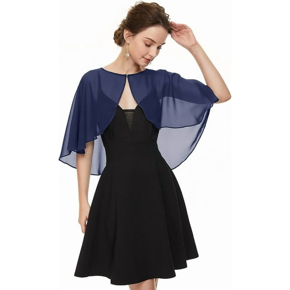 PrimeCook Shop Soft Chiffon Shawls Wraps Shrug for Wedding Evening Dress Cape Cover Up for Women