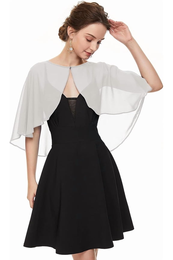 PrimeCook Shop Soft Chiffon Shawls Wraps Shrug for Wedding Evening Dress Cape Cover Up for Women