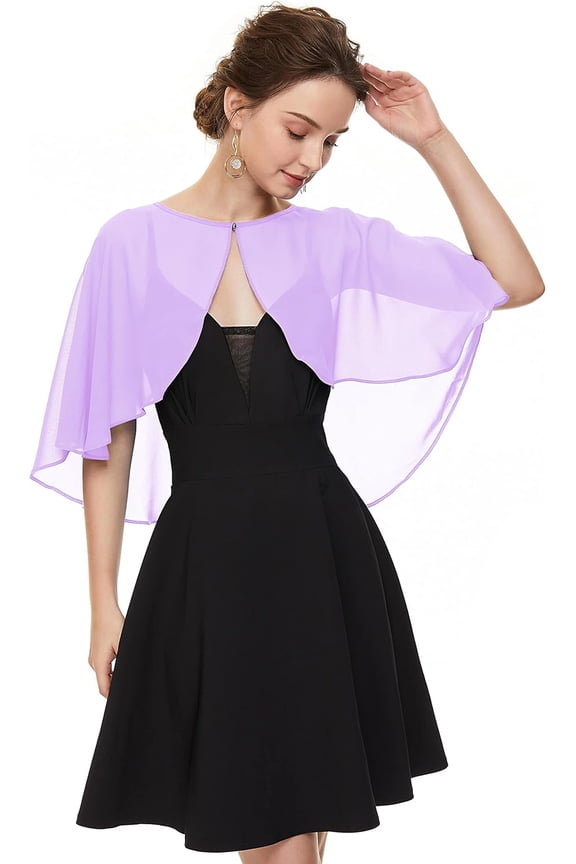 PrimeCook Shop Soft Chiffon Shawls Wraps Shrug for Wedding Evening Dress Cape Cover Up for Women