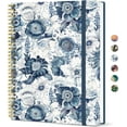 thumbnail image 1 of PrimeCook Shop Spiral Lined Notebook, 8.5"x11" Notebooks for Work, Large A4 Journal for Women & Men, College Ruled Journaling Notebook for Writing, Plastic Cover Spiral Journal, Blue Floral, 1 of 14