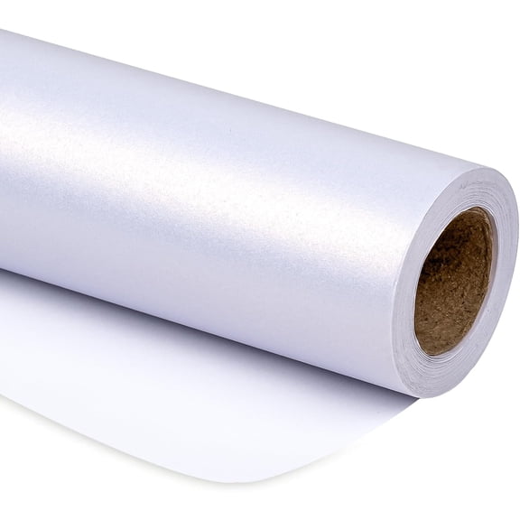 PrimeCook Shop White Matte Wrapping Paper - Solid Color Pearly - luster Paper Perfect for Wedding, Birthday, Christmas, Baby Shower -17 Inches X 32.8 Feet