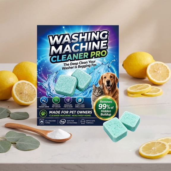 PrimeDrum Washing Machine Cleaner Pro Tablets,Deep Clean Inner Drum & Tub Seal,Eliminate Odor,Mold & Detergent Residue,Universal for All Washers