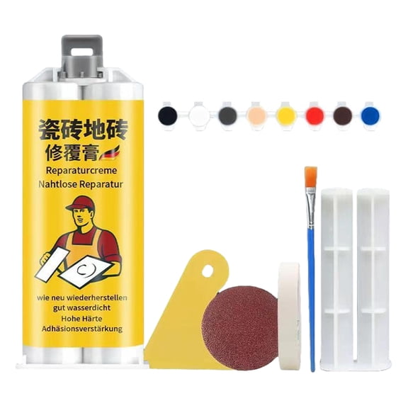 PrimeGo 100ML Multifunctional Tile Repair Cream Quartz Countertop Marble Granite Ceramic Glaze Surface Cracked Tile Chipped Edges Corners Holes Repair Paste