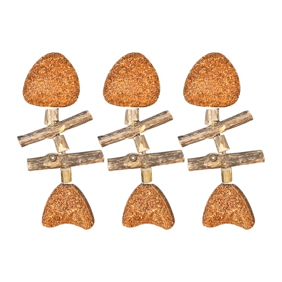 PrimeGo 3Pcs Natural Cat Chew Sticks Fish Bone Shape Toy Silver Vine And Catnip Toy Cat Tooth Care Tool for Dental Health Teeth Cleaning