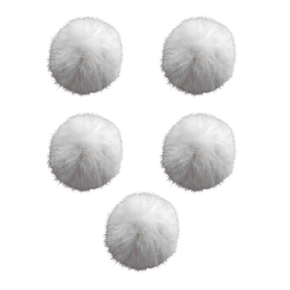 PrimeGo 5Pcs Furry Ball Cat Toy Soft Fluffy Faux Fur Ball Washable Fuzzy Ball Cat Bunny-Kick Toy for Indoor Exercise Chasing And Hunting Instincts