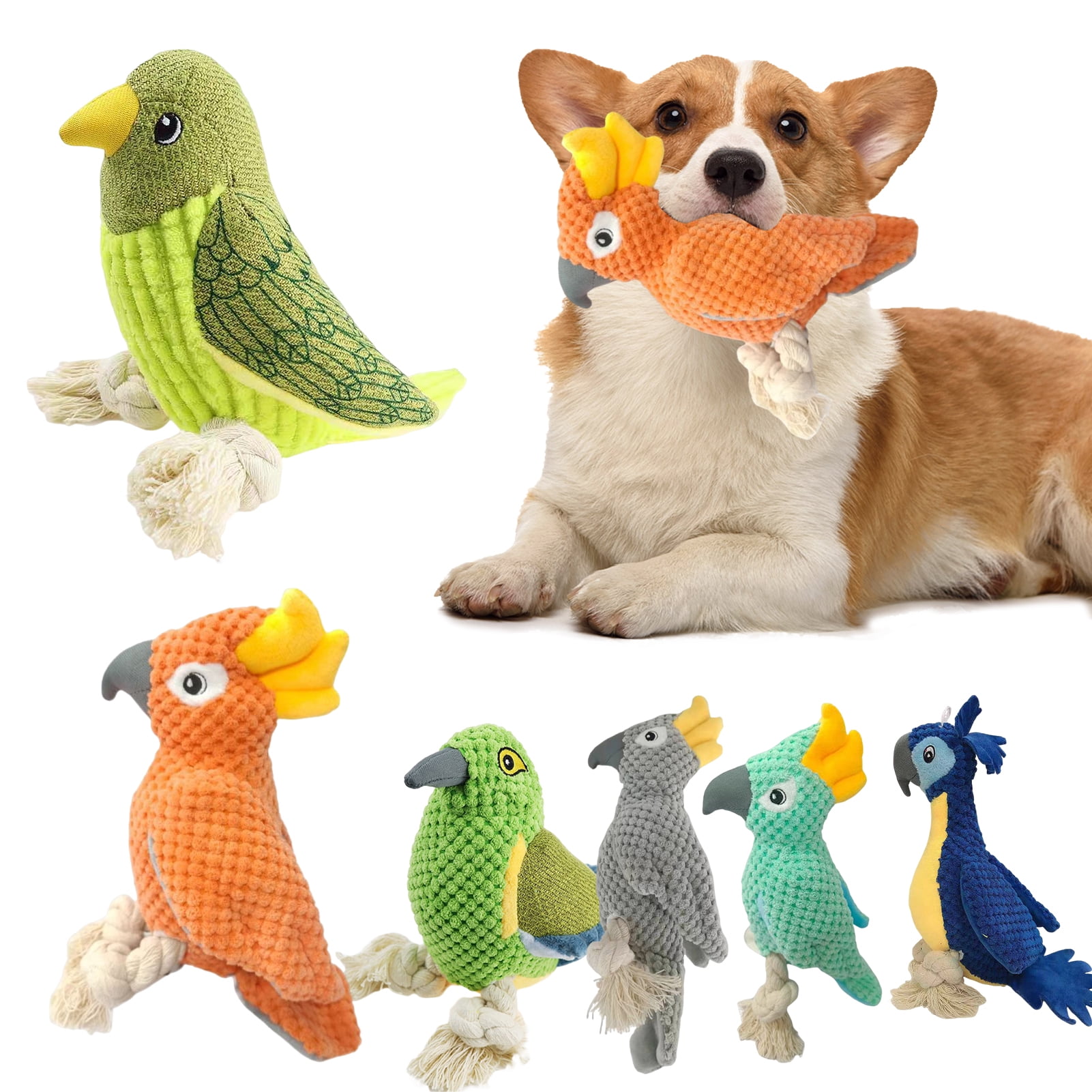 PrimeGo Bird Dog Toy with Rope Legs Strengthen Bond Encourage Playful ...