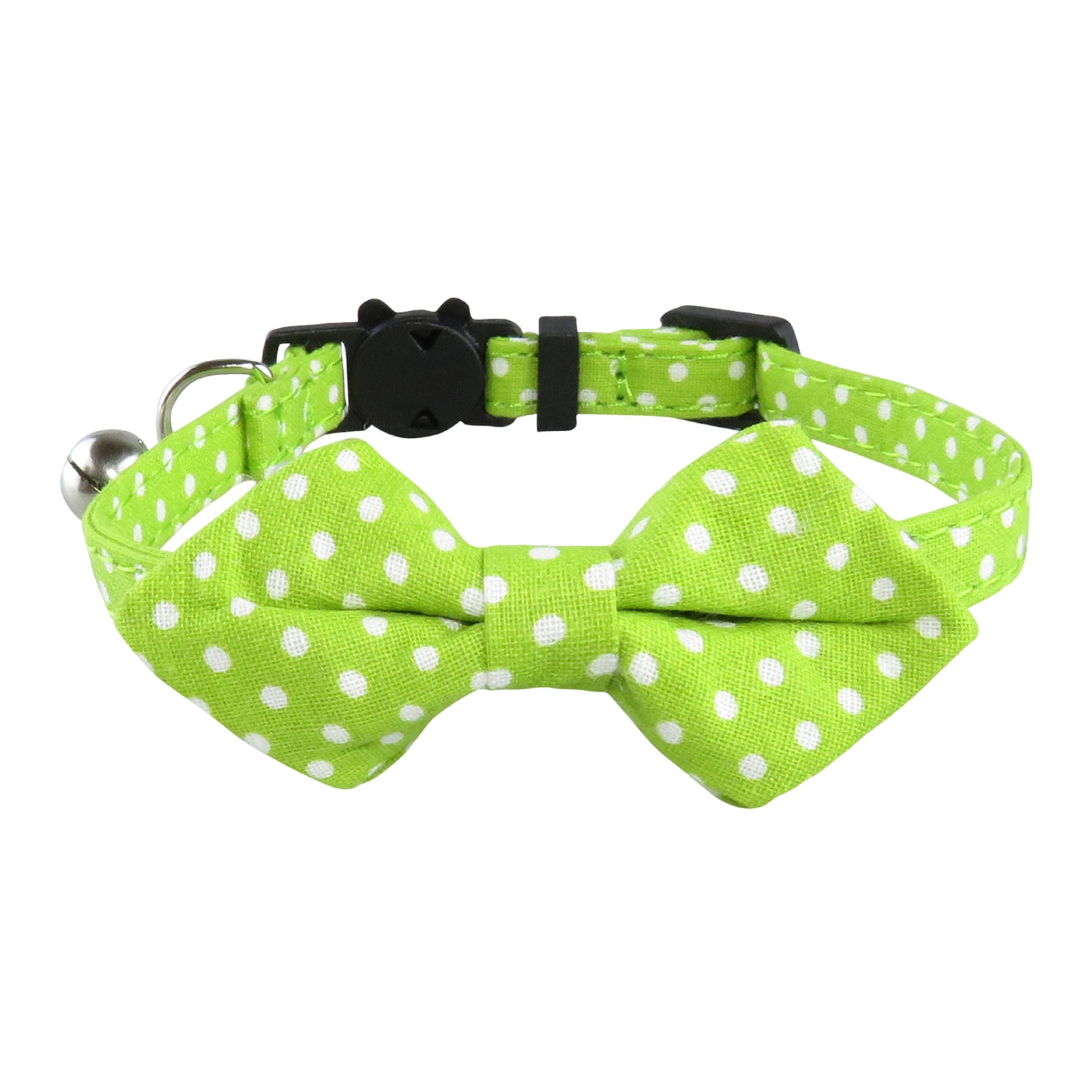 Primegos Bowtie Cat Collar with Copper Bell Solid Color Polka Dot ...