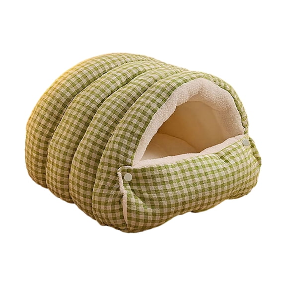 PrimeGo Cat Cave Bed Cozy Enclosed Cat Bed with Hooded Cover Washable Plush Cats Tent Fluffy Pet Calming Bed for Small Dogs And Cats