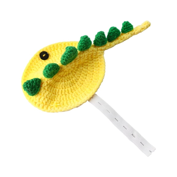 PrimeGo Dinosaur Turtle Costume Adjustable Cute Turtle Sweater Hand-Knitted Warm Apparel for Pet Tortoise Turtle Party Cosplay Costume Photo Shoot Accessory