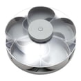 thumbnail image 1 of PrimeGo Divided Spin Serving Tray for Snack Dips Party Appetizers Rotating Snack Box Container with Lid Flower Shape Multi-Compartment Susan Organizer for Kitchen Travel Picnic, 1 of 7