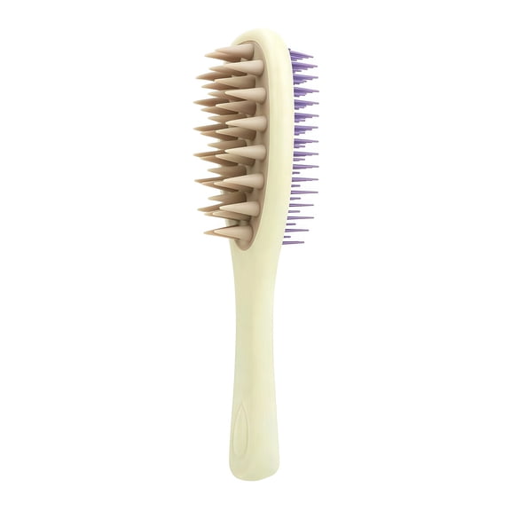 PrimeGo Double-sided Shampoo Brush Long Handle Scalp Massager Comb Men Women 2-in-1 Hair Scrubber Fine Wide Teeth Detangling Brush