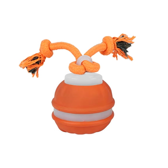 PrimeGo Electric Rolling Dog Ball Rechargeable Automatic Rolling Ball Chew Toy with Cotton Rope Bite-Resistant Interactive Dog Toy for Teeth Cleaning Boredom Relief