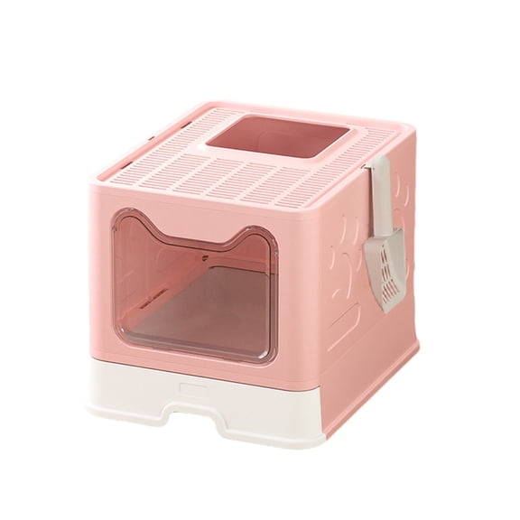 PrimeGo Enclosed Cat Litter Tray Extra Large Cat Litter Box with Lid And Drawer Anti-splash Hop-In Cat Toilet Includes Cat Litter Scoop for Large Cats Potty Training Odor Control