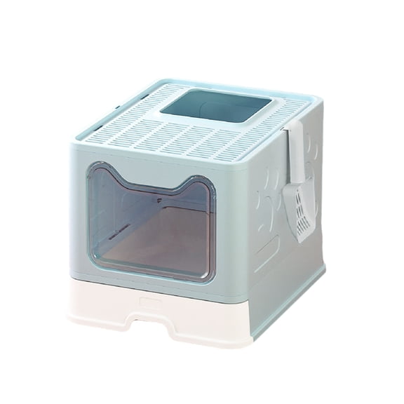 PrimeGo Enclosed Cat Litter Tray Extra Large Cat Litter Box with Lid And Drawer Anti-splash Hop-In Cat Toilet Includes Cat Litter Scoop for Large Cats Potty Training Odor Control