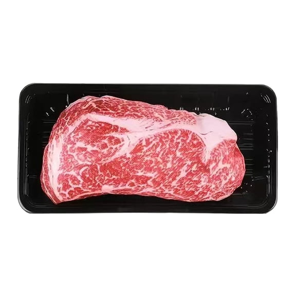 PrimeGo Fake Steak Dog Toy Stuffed Tomahawk Steak Dog Chew Toy Soft Realistic Steak Plush Squeaky Toy for Dogs Training Cleaning Teeth
