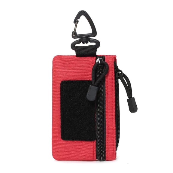 PrimeGo Mini Tactical Pouch Zippered EDC Utility Pouch with Carabiner Military Keychain Pouch Wallet for Belt Backpack Camping Hiking Hunting