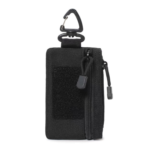 PrimeGo Mini Tactical Pouch Zippered EDC Utility Pouch with Carabiner Military Keychain Pouch Wallet for Belt Backpack Camping Hiking Hunting