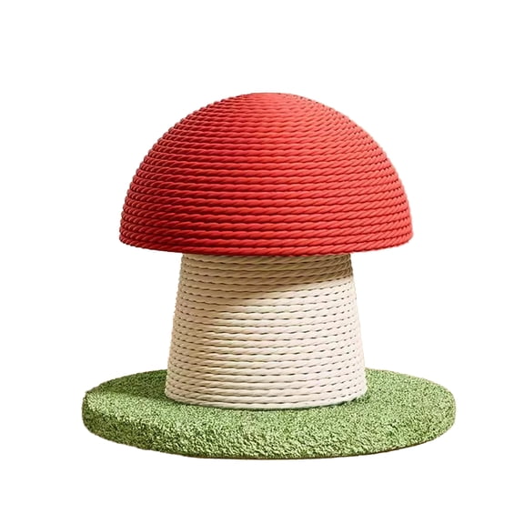 PrimeGo Mushroom Cat Scratching Post Sisal Rope Mushroom Cat Scratcher Interactive Vertical Cat Climbing Tree And Scratching Toy for Indoor Kittens Adult Cats