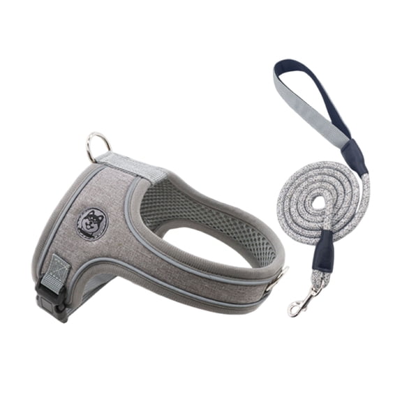 PrimeGo No-Pull Dog Harness Breathable Dog Harness with Reflective Leash Adjustable Fit Mesh Vest Harness Easy On/Off for Small Medium Dogs All-Season Comfort