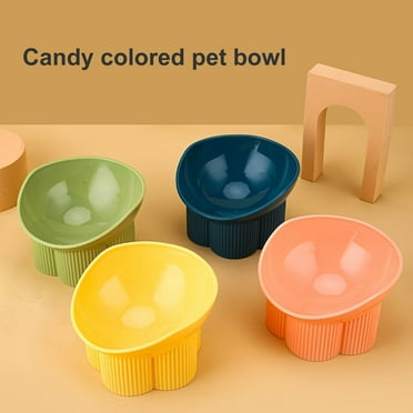 Primegos Pet Dog Cat Bowl with Raised Stand Food Water Cat Feeder Protect Cervical Vertebra Backflow Prevention Elevated Cat Food Bowl