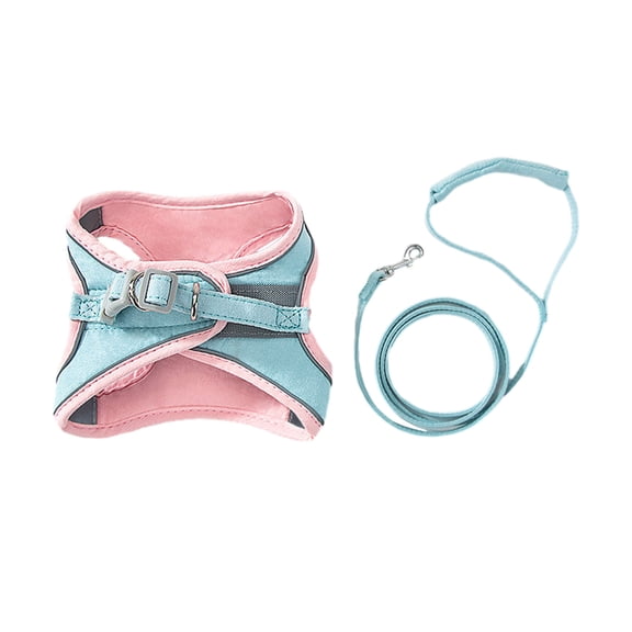 PrimeGo Pet Harness Cat Halter Soft Breathable Vest with Cat Leash Reflective Safety Harness for Outdoor Walking And Traveling