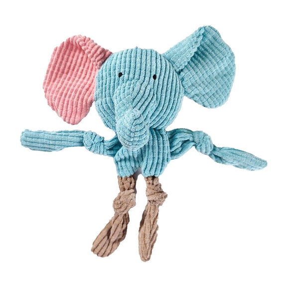 PrimeGo Plush Dog Toy Squeaky Animal Elephant Duck Puppies Chew Toy Interactive Fox Frog Crinkle Toy with Arm Leg Knots for Large Medium Small Dogs