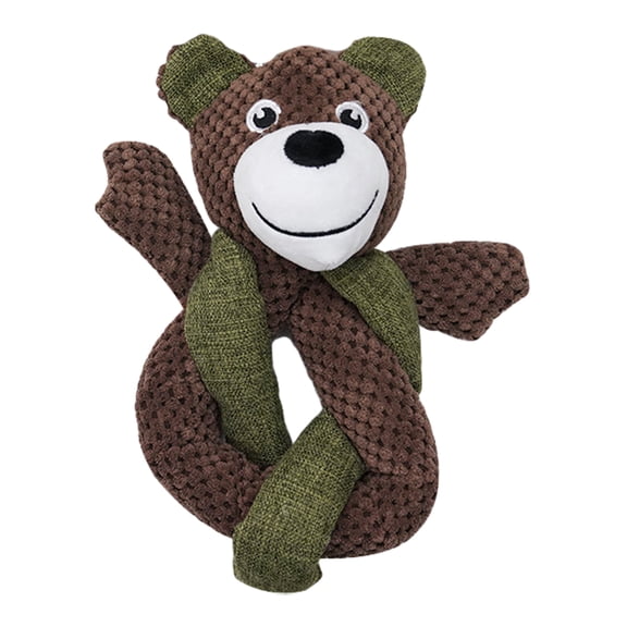 PrimeGo Squeaky Plush Dog Chew Toy Boredom Stress Relief Frog Bear Sloth Rabbit Plushie Small Medium Large Dog Teething Interactive Animal Toy Pet Supplies