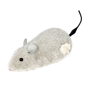 PrimeGo Wind-Up Mouse Cat Toy Plush Mouse with Rotating Tail Automatic Moving Mouse Interactive Cat Toy for Pounce Chasing Hunting Instinct Simulation