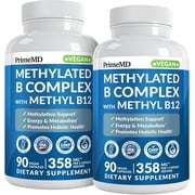 PrimeMD Methylated B Complex Supplement with Methylfolate and Vitamin B12, 90 Count, 2 Pack