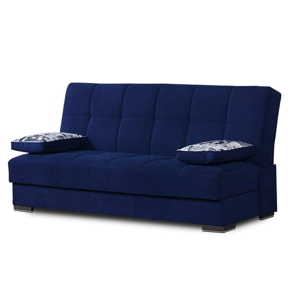 PrimeNest Sovo Collection Upholstered Convertible Sofabed with Storage, Blue