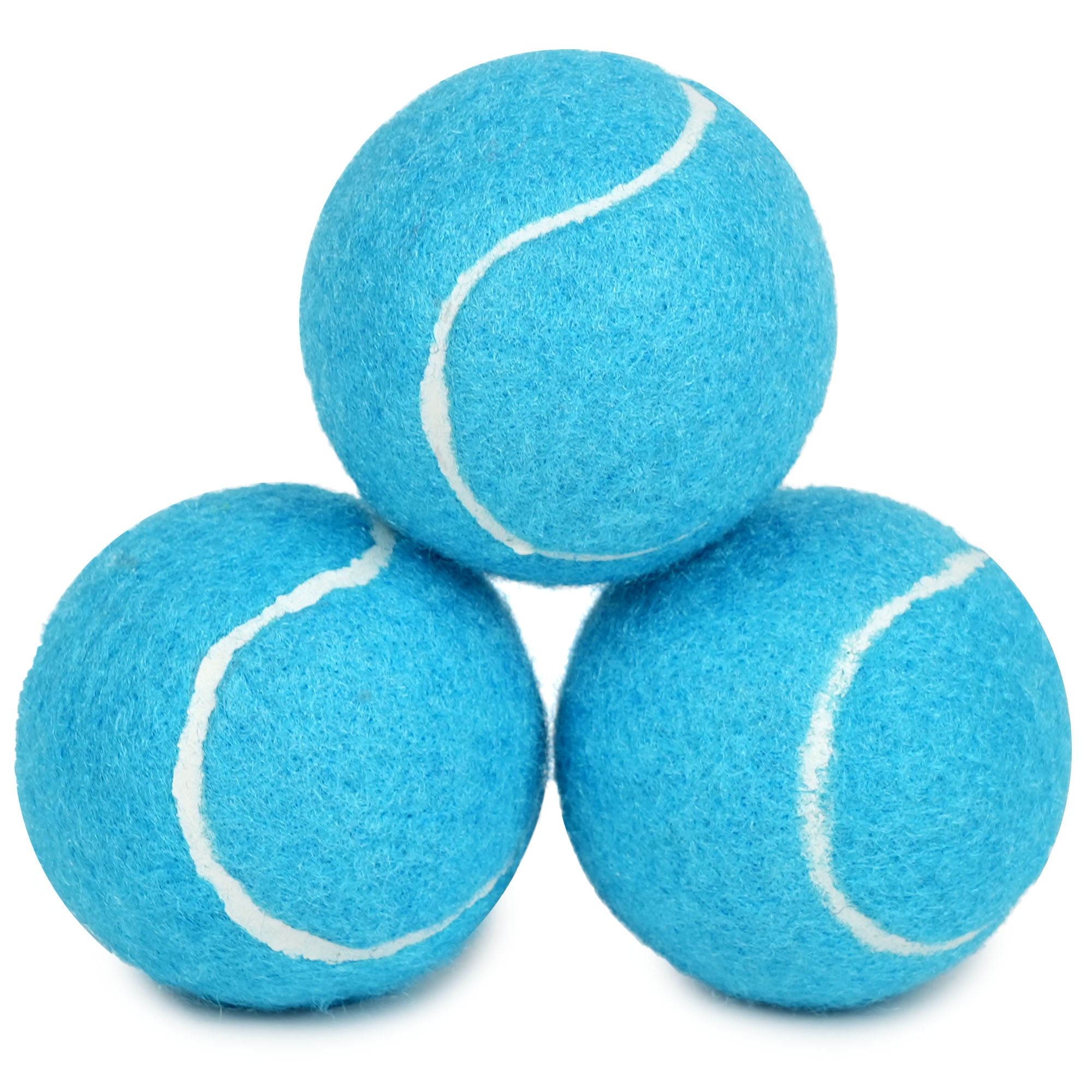 PrimePets 3 Pack Squeaky Tennis Balls for Dogs, NonToxic Rubber Fetch