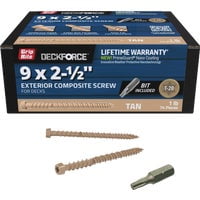 PrimeSource Grip-Rite DeckForce Composite Deck Screws, Case of 8