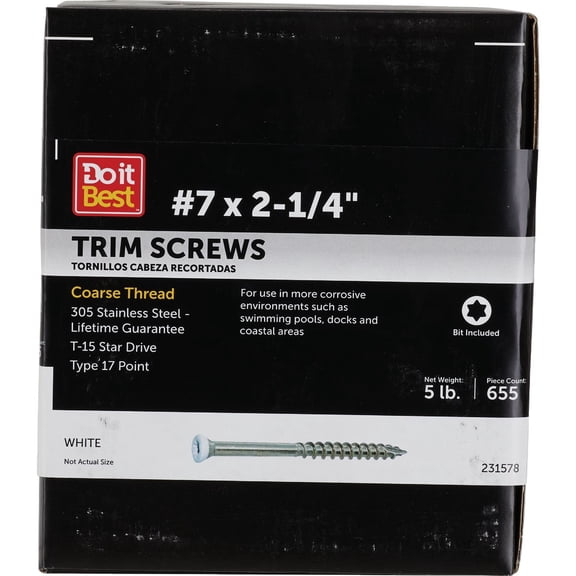 PrimeSource Grip-Rite Max Stainless Steel Deck Screws - Pack of 6