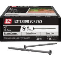 PrimeSource Grip-Rite PrimeGuard Exterior Screws, Case of 8