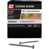 PrimeSource Grip-Rite PrimeGuard Exterior Screws - Pack of 2 Everyday Supply Pack