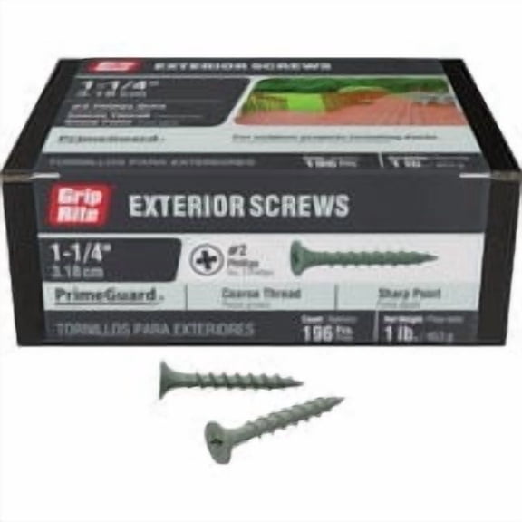 PrimeSource Grip-Rite PrimeGuard Exterior Screws - Pack of 4 Stock-Up Pack