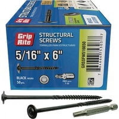 PrimeSource Grip-Rite PrimeGuard Plus Flat Washer Head Structure Screws, Case of 8