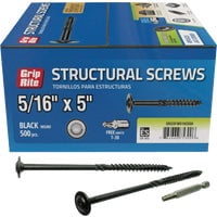 PrimeSource Grip-Rite PrimeGuard Plus Flat Washer Head Structure Screws - Pack of 10