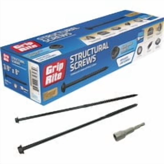 PrimeSource Grip-Rite PrimeGuard Plus Hex Washer Head Structure Screws - Pack of 12
