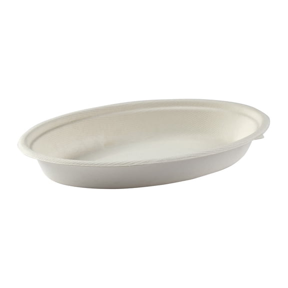 PrimeWare 24-oz. Compostable Oval Takeout Burrito Bowl / 250-ct. case