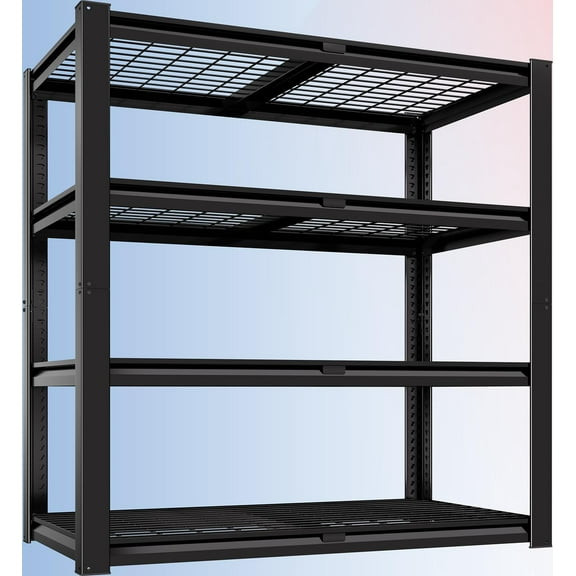 PrimeZone 40" W Heavy Duty Garage Shelving 4 Tier Storage Shelves Adjustable Industrial Metal Wire Shelf Utility Rack for Garage,Basement,Pantry,Warehouse,Commercial,40" W X 20" D X 60" H