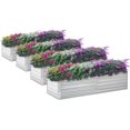 PrimeZone Raised Garden Beds Outdoor 6 Packs 8x4x2 Ft Galvanized