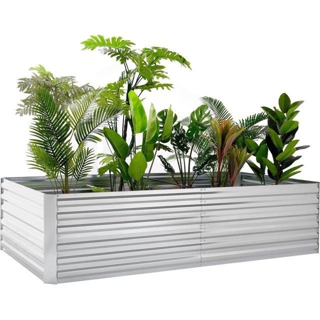 PrimeZone Raised Garden Beds Outdoor 4 Packs 8x4x2 Ft Galvanized