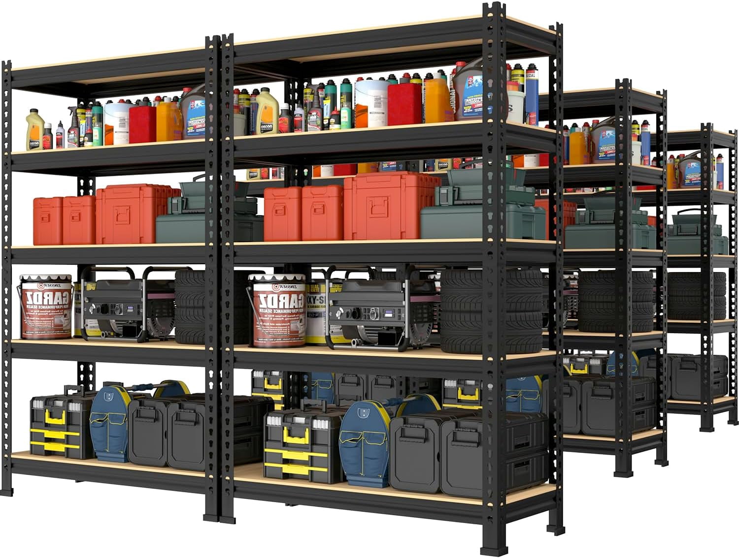 Large Storage Racking Shelf PrimeZone Storage Shelves 5 Tier Adjustable Garage Storage Shelving ...