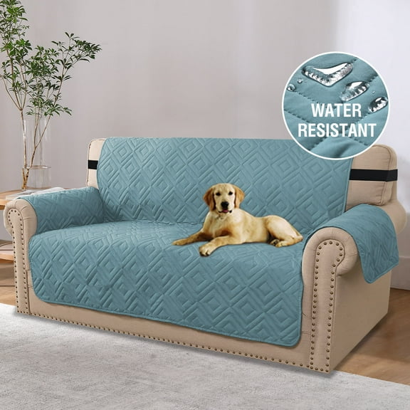 PrimeBeau Waterproof Reversible Quilted Loveseat Pet Cover Protector, Blue