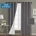 thumbnail image 1 of Primebeau Textured Blackout Privacy Drapery Panels, Faux Linen Curtains, 52 x 96 Inches, Gray, 1 of 7